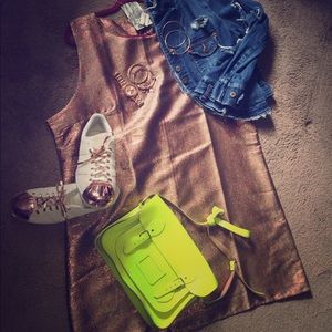 💙Alice & You Rose Gold Metallic Dress